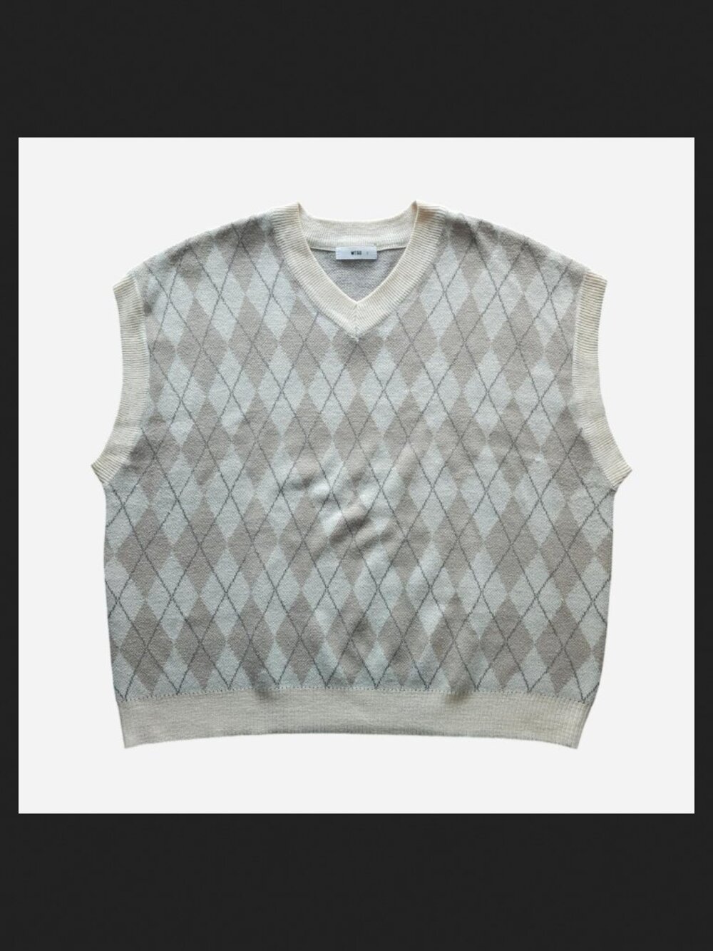 Wego Cream & Tan Vest w/ Argyle Patterns